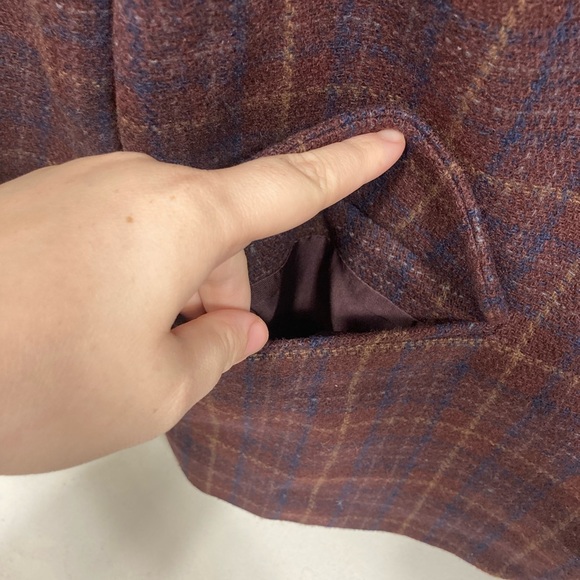 Vintage Eddie Bauer Women’s Medium 100% Wool Jacket Coat 2 Button Plaid Large. - Picture 4 of 8